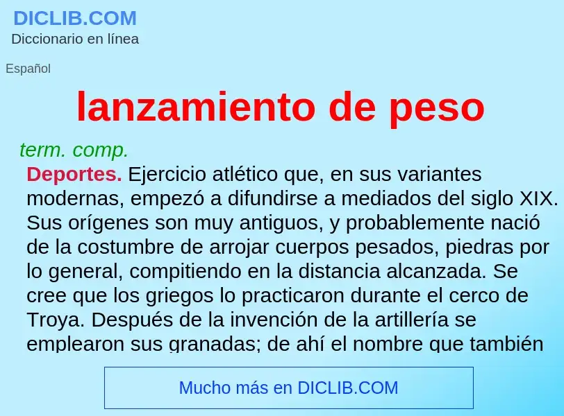 O que é lanzamiento de peso - definição, significado, conceito