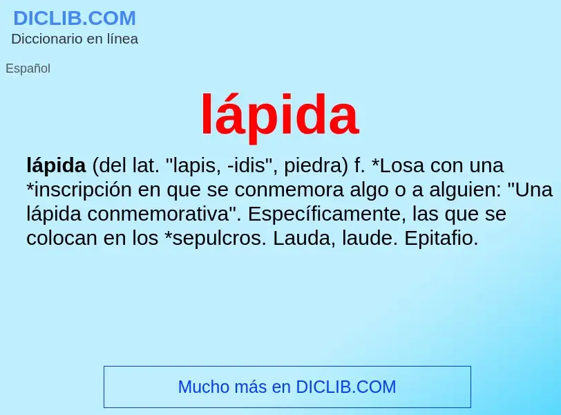 Was ist lápida - Definition