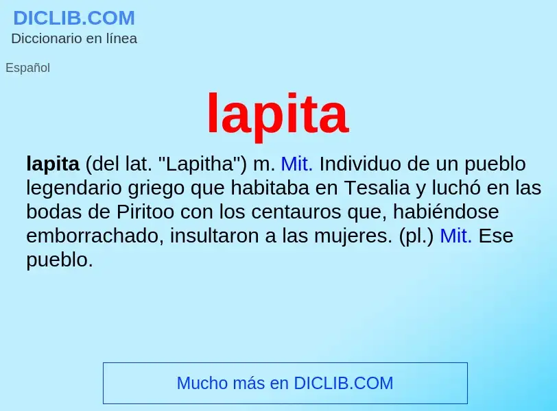 ¿Qué es lapita? - significado y definición