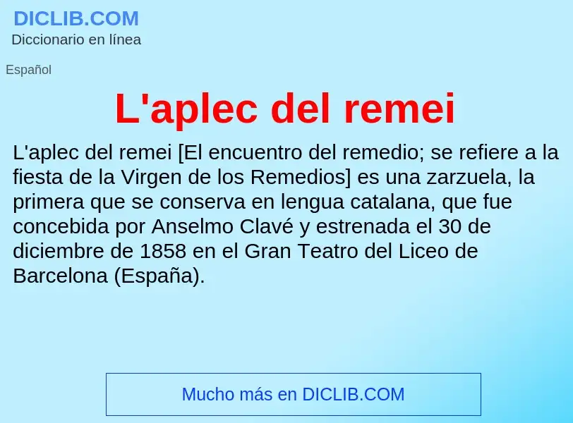 O que é L'aplec del remei - definição, significado, conceito