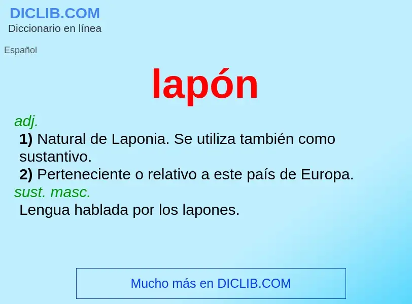 ¿Qué es lapón? - significado y definición