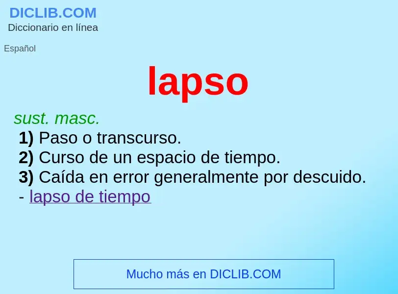 ¿Qué es lapso? - significado y definición