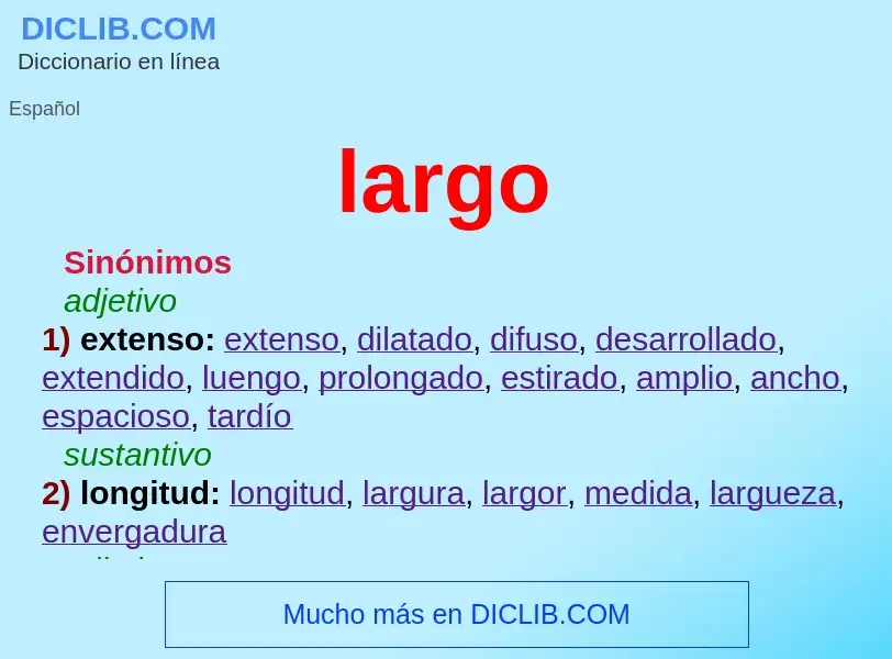 ¿Qué es largo? - significado y definición