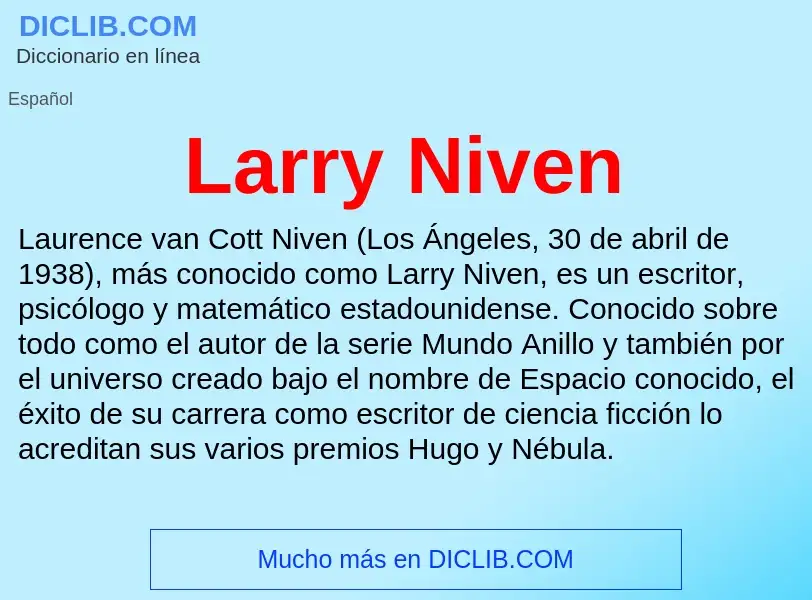 ¿Qué es Larry Niven? - significado y definición