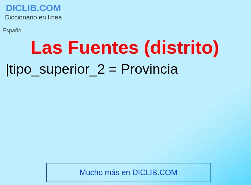 ¿Qué es Las Fuentes (distrito)? - significado y definición