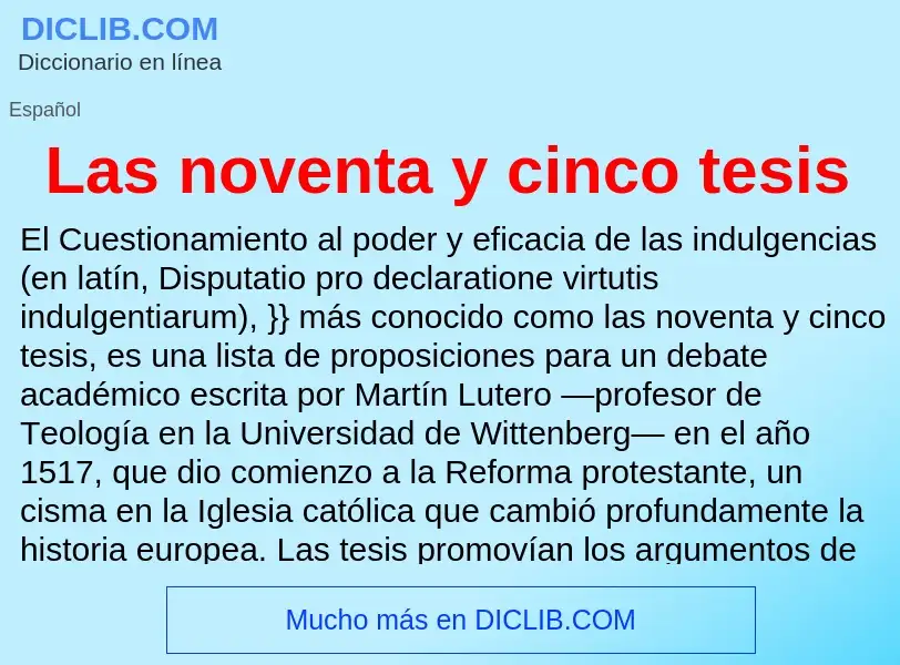 ¿Qué es Las noventa y cinco tesis? - significado y definición