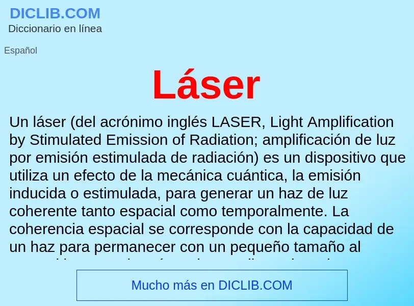 ¿Qué es Láser? - significado y definición