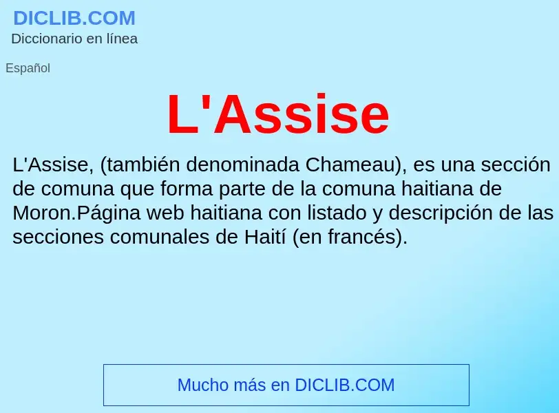 O que é L'Assise - definição, significado, conceito