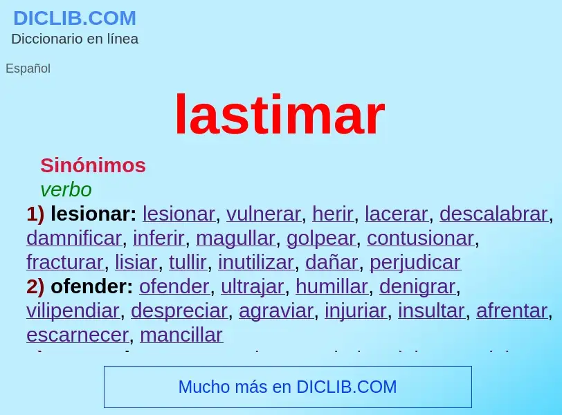 What is lastimar - definition