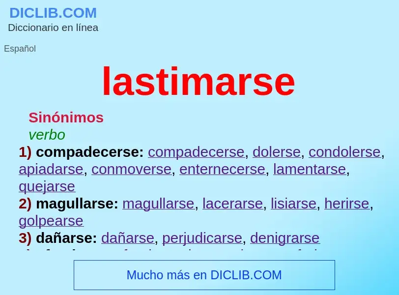 Wat is lastimarse - definition