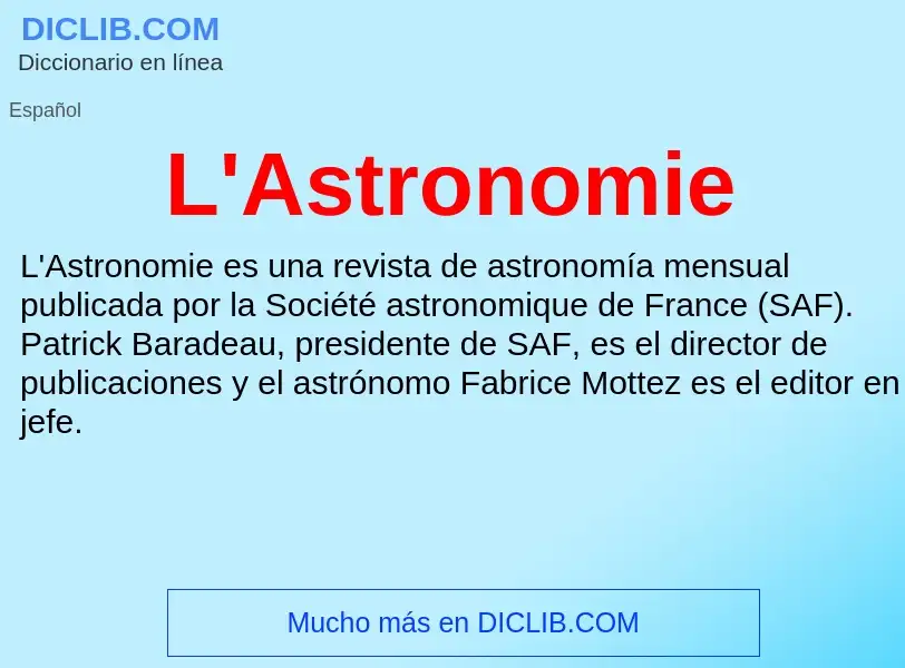 O que é L'Astronomie - definição, significado, conceito