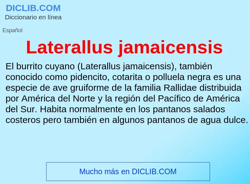 O que é Laterallus jamaicensis - definição, significado, conceito