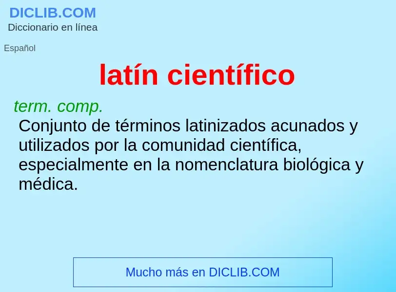 ¿Qué es latín científico? - significado y definición