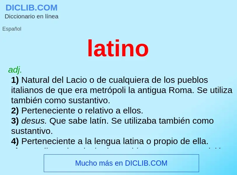 Qu'est-ce que latino - définition