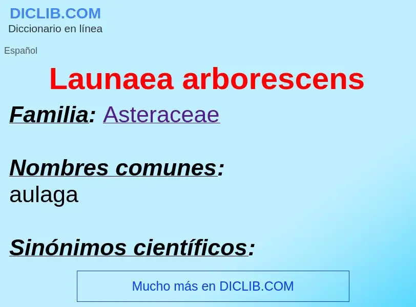 ¿Qué es Launaea arborescens? - significado y definición