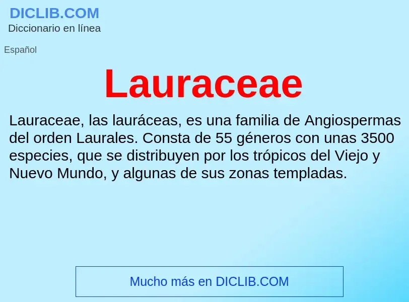 ¿Qué es Lauraceae? - significado y definición