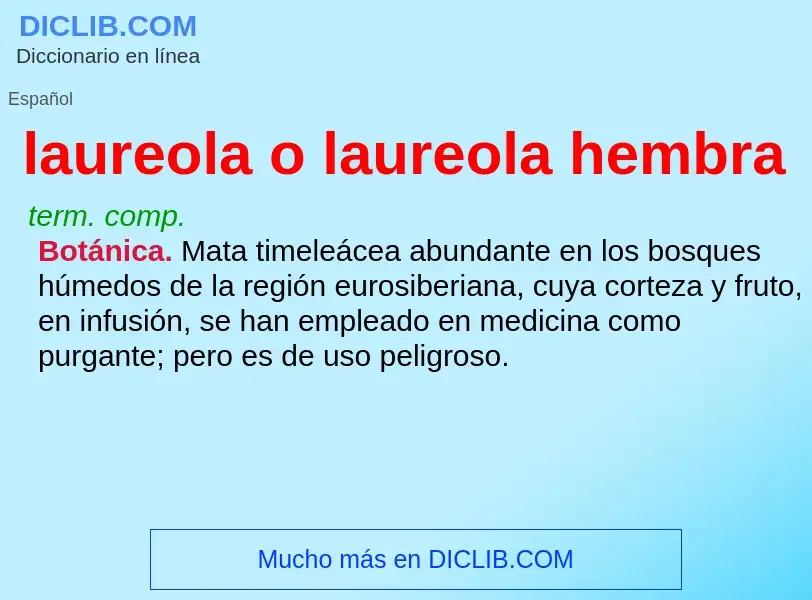 ¿Qué es laureola o laureola hembra? - significado y definición