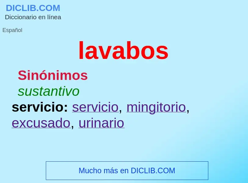 What is lavabos - meaning and definition