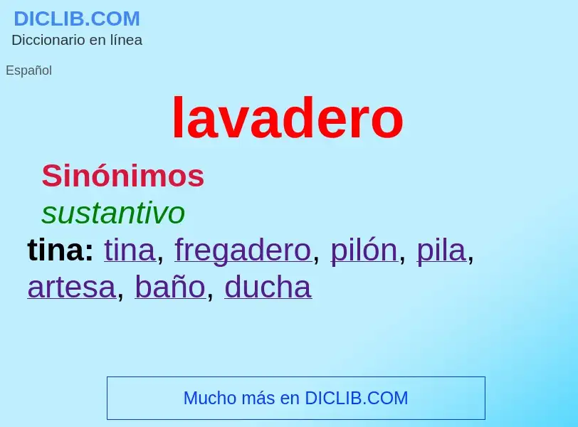 ¿Qué es lavadero? - significado y definición