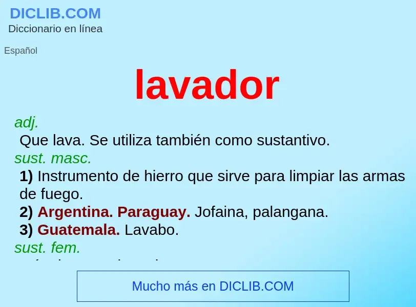 ¿Qué es lavador? - significado y definición