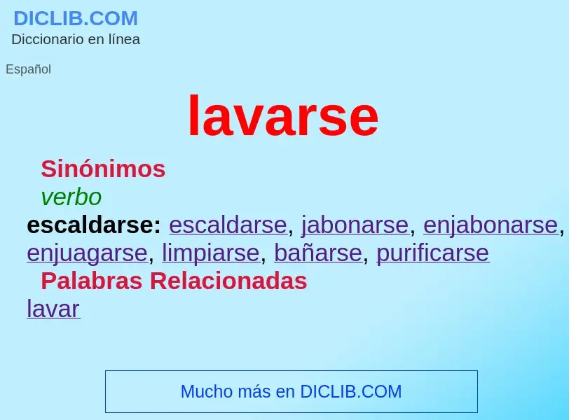 Was ist lavarse - Definition