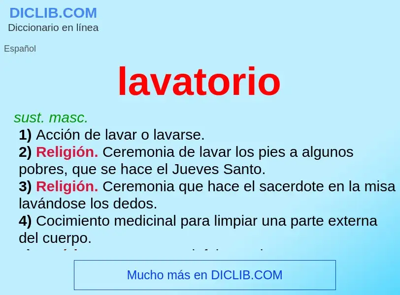 Wat is lavatorio - definition