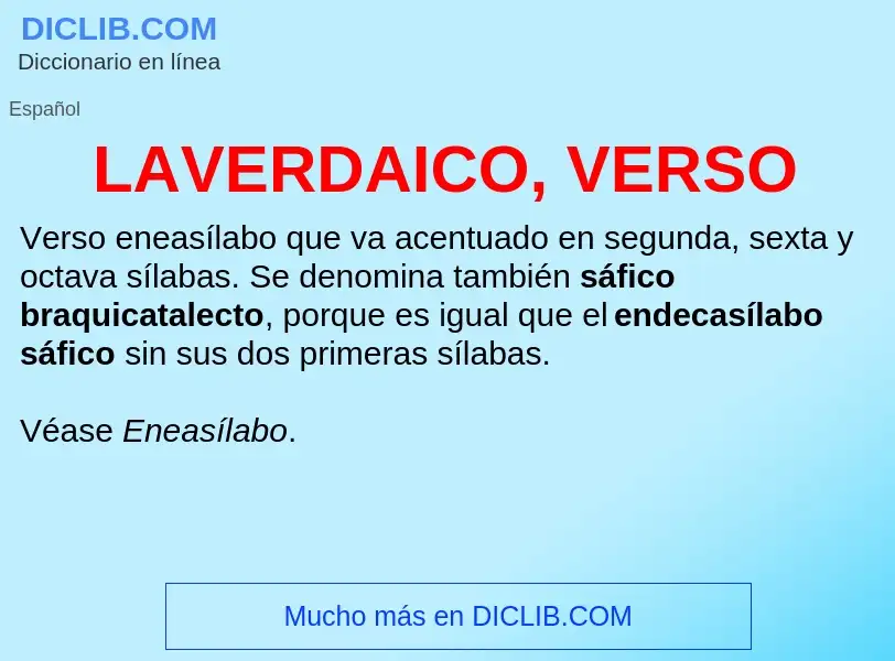 What is LAVERDAICO, VERSO - definition