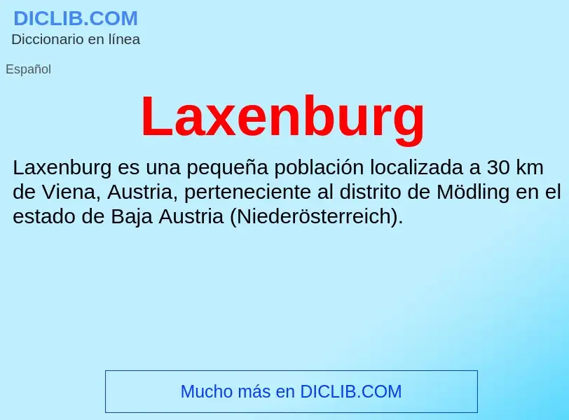 Wat is Laxenburg - definition