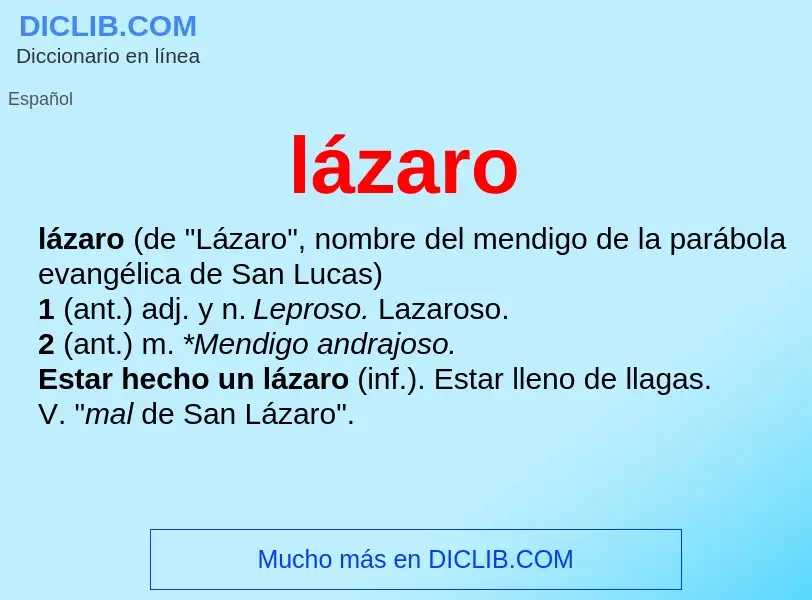 O que é lázaro - definição, significado, conceito