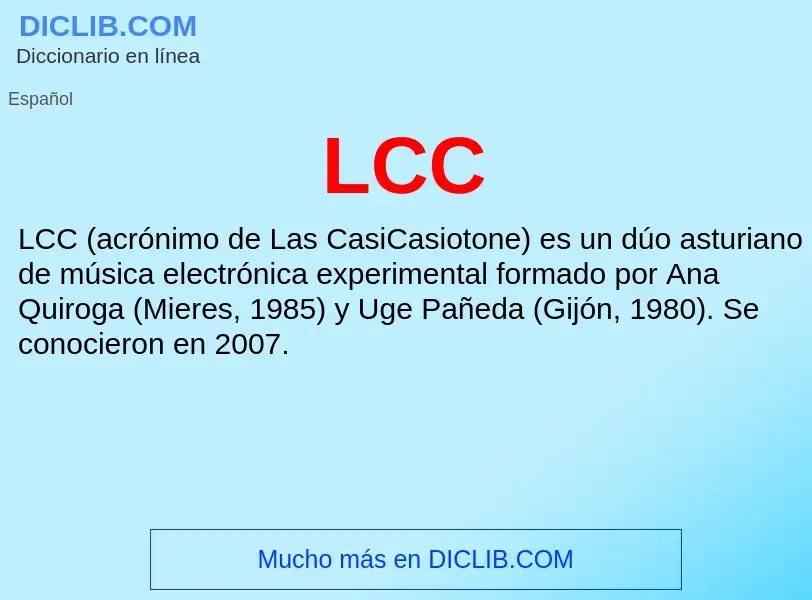 O que é LCC - definição, significado, conceito