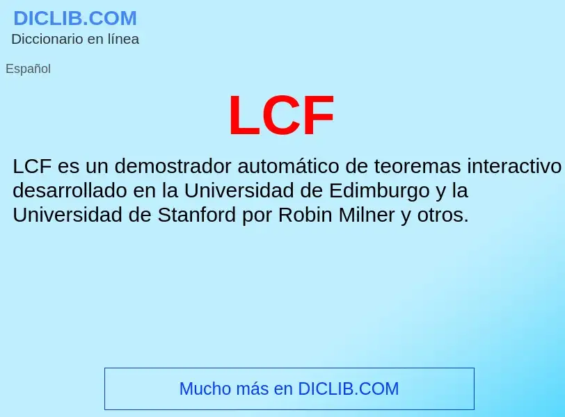 O que é LCF - definição, significado, conceito