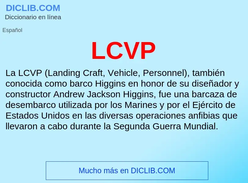 O que é LCVP - definição, significado, conceito