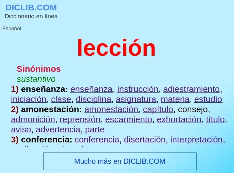 Wat is lección - definition