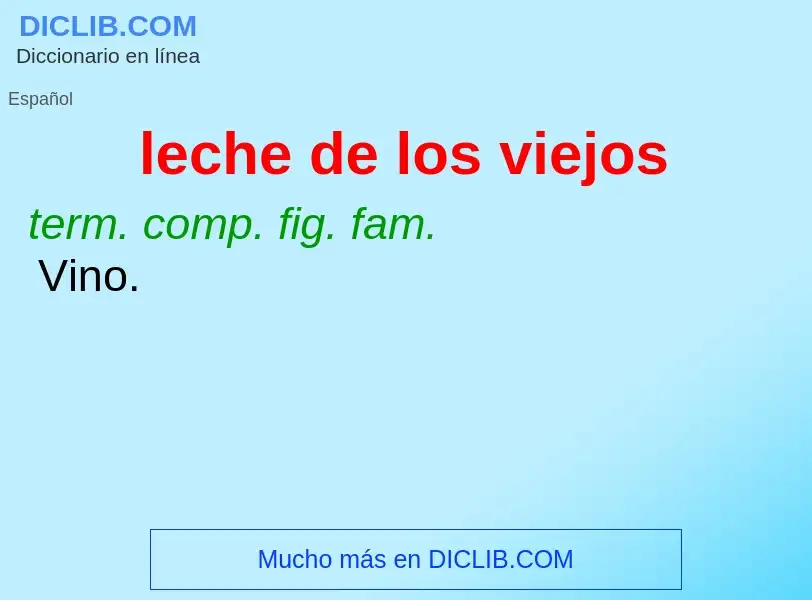 O que é leche de los viejos - definição, significado, conceito