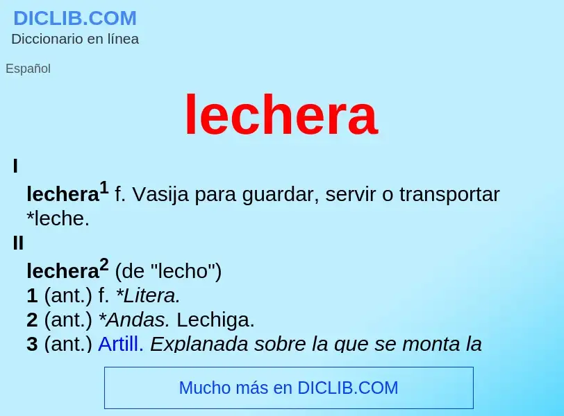 ¿Qué es lechera? - significado y definición