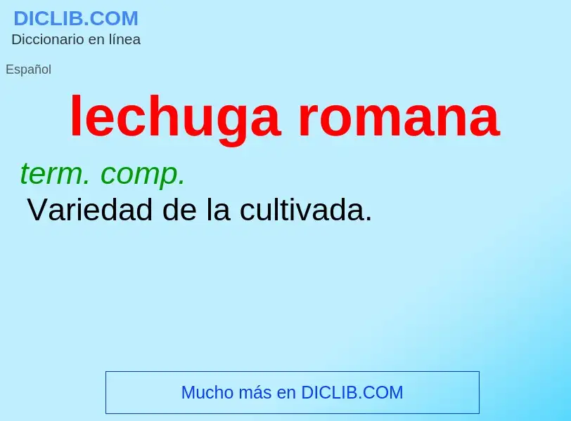 What is lechuga romana - meaning and definition