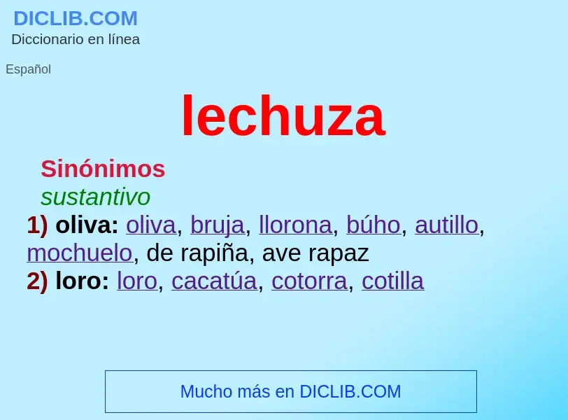 ¿Qué es lechuza? - significado y definición