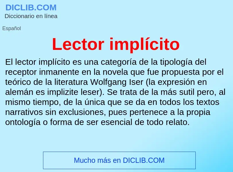 Что такое Lector implícito - определение