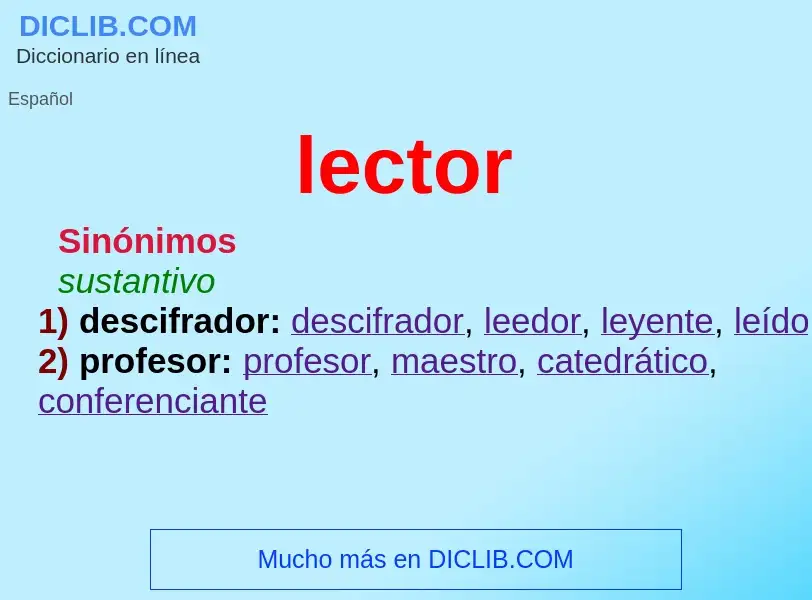 ¿Qué es lector? - significado y definición