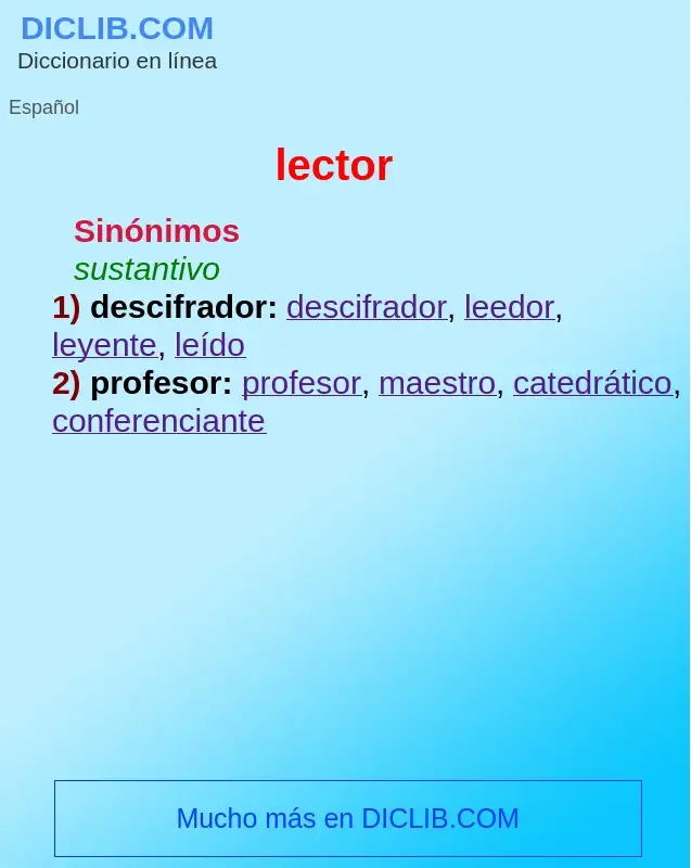 What is lector - definition