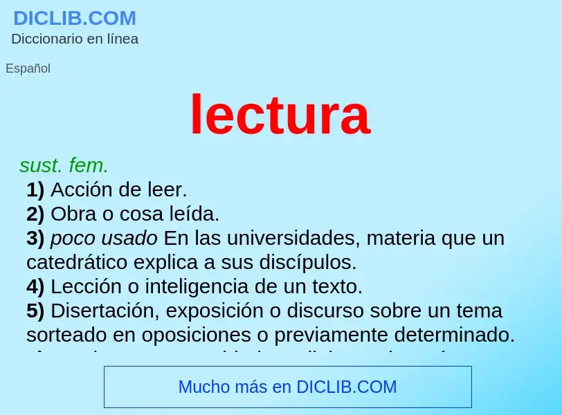 What is lectura - definition