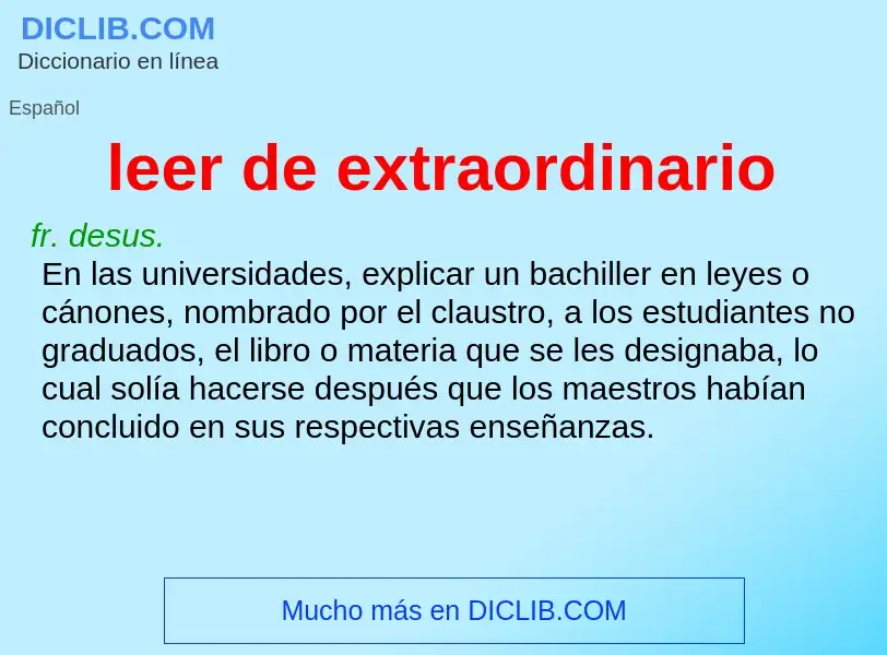 ¿Qué es leer de extraordinario? - significado y definición