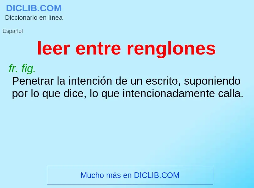 What is leer entre renglones - definition