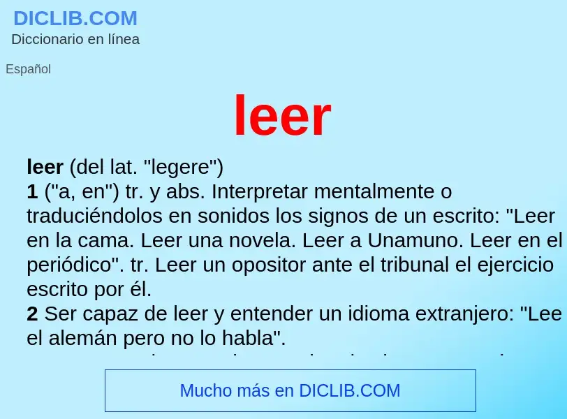 O que é leer - definição, significado, conceito