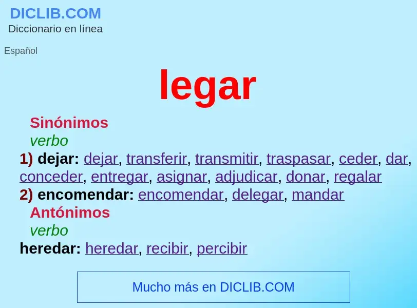 What is legar - meaning and definition