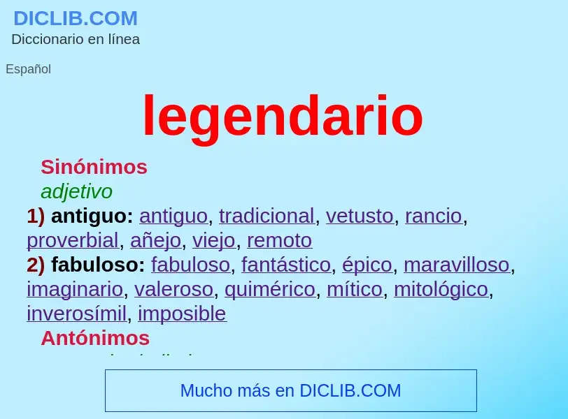 Wat is legendario - definition