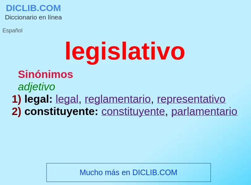 What is legislativo - definition