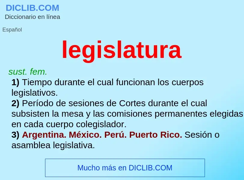 Wat is legislatura - definition