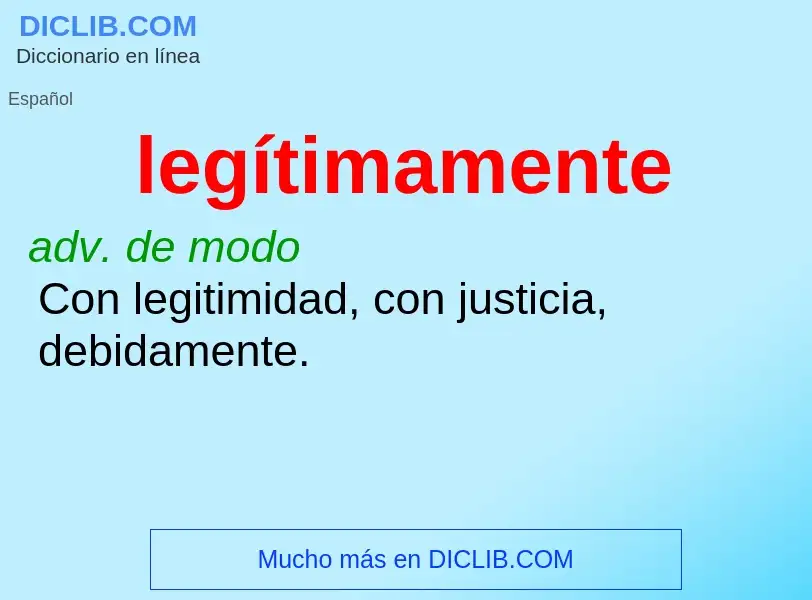 O que é legítimamente - definição, significado, conceito