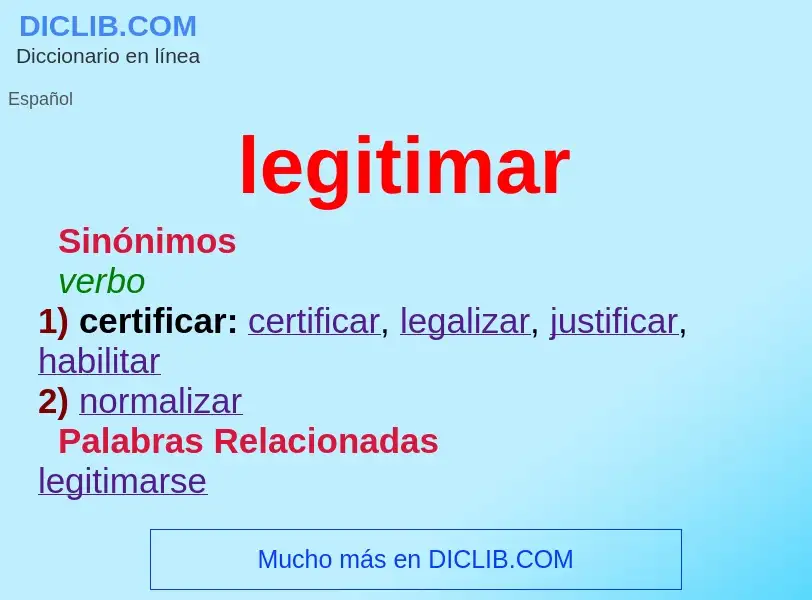 What is legitimar - meaning and definition